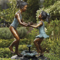 outdoor garden decoration bronze metal children sculpture for yard art